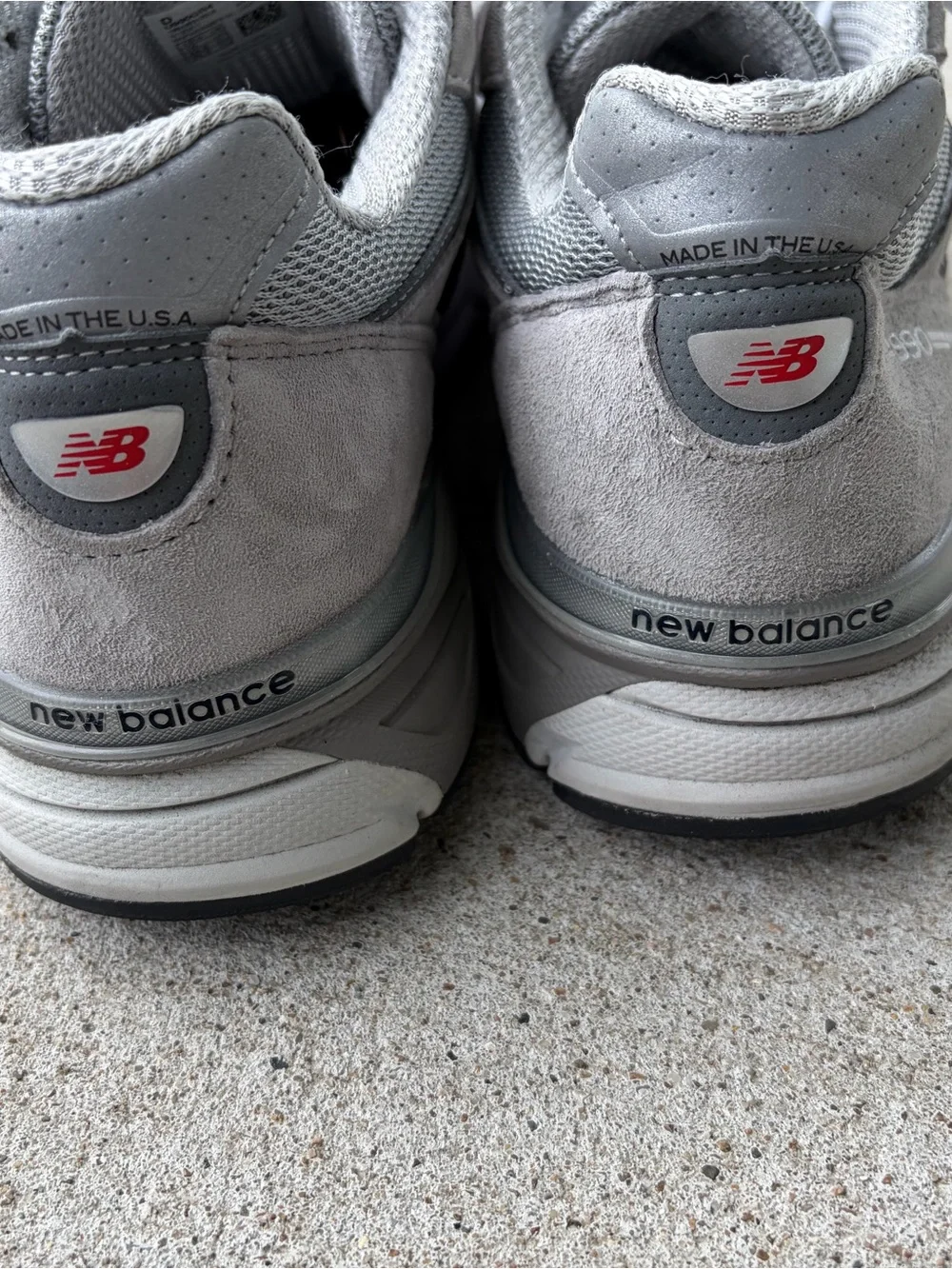 New Balance Gray and White Men's Athletic Shoes - 990v4 Style